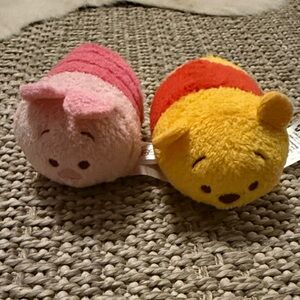 Disney Tsum Tsum Piglet and Pooh Plush Toys - Pink and Yellow